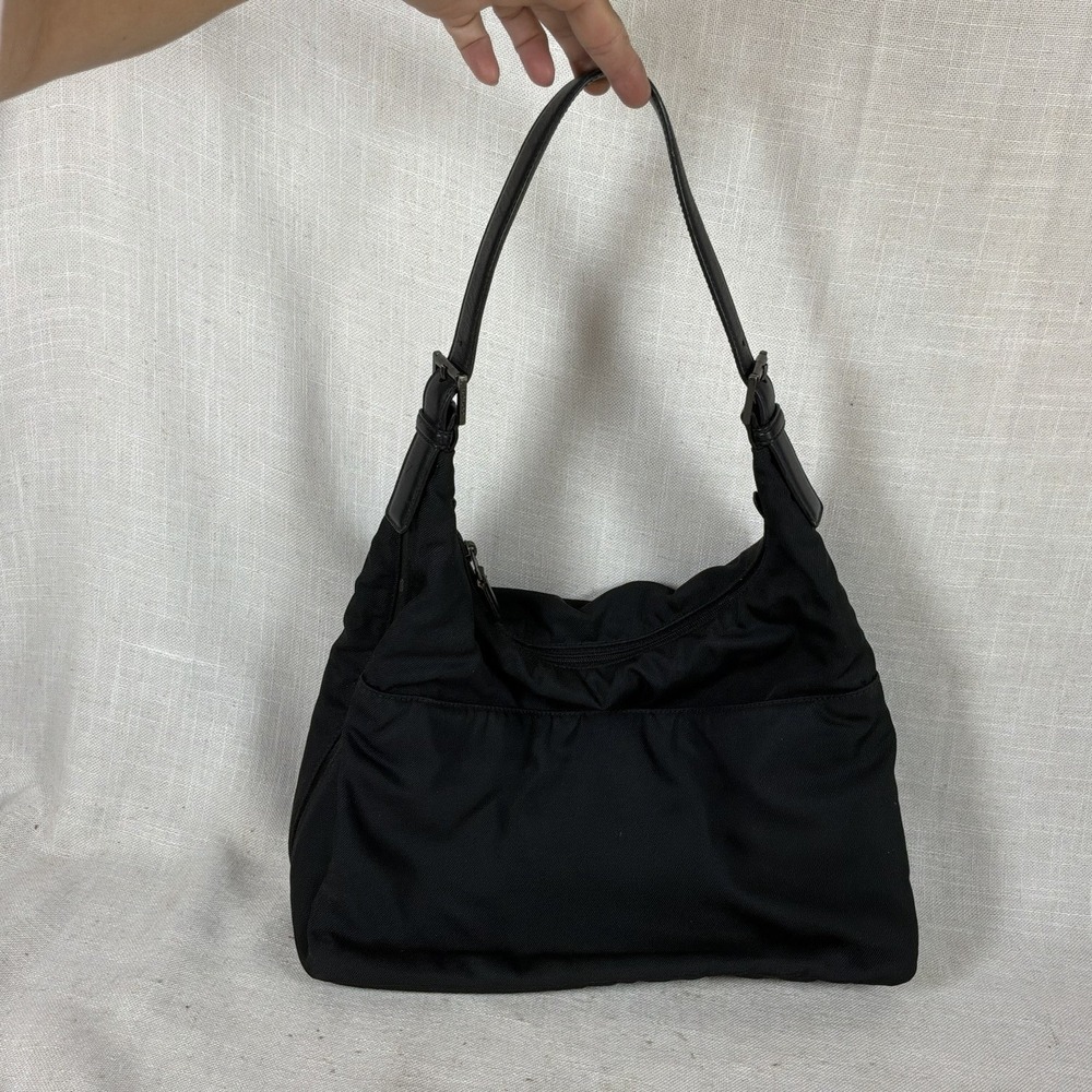 Coach Mercer Black Nylon & Leather Trim Shoulder‎ Bag Purse Vintage